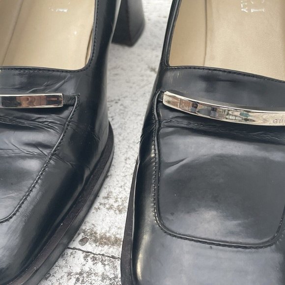 Gucci Women Shoes Black Leather Vintage Pull On Shoes Made In Italy Size 35.5C - Picture 5 of 12